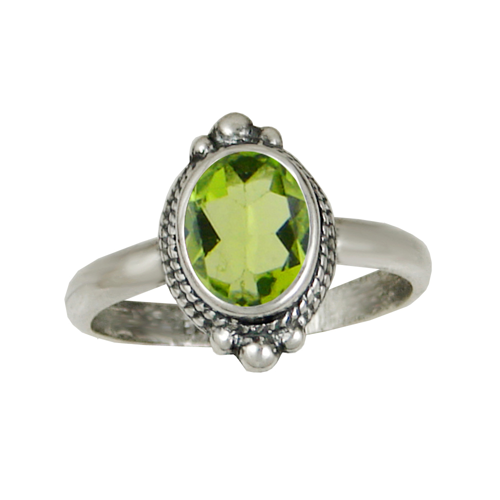 Sterling Silver Gemstone Ring With Peridot Size 5